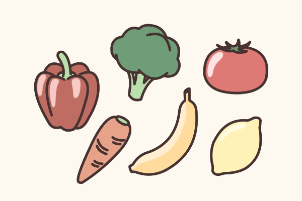 ビタミンが取れる野菜のイラスト